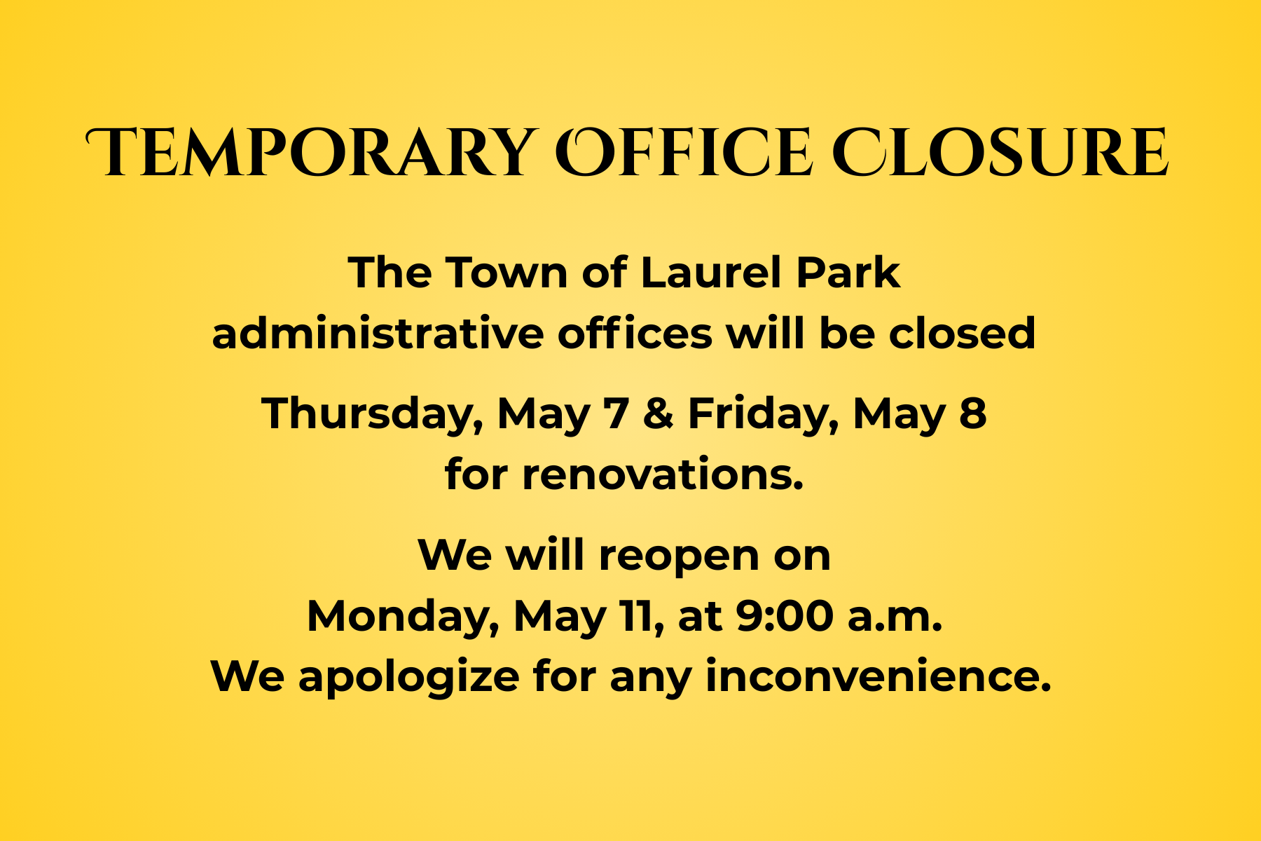 Temp Office Closure